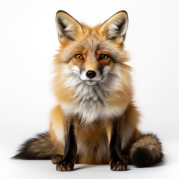 Photo fox on white background