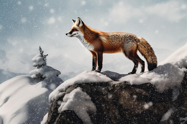 fox in winter