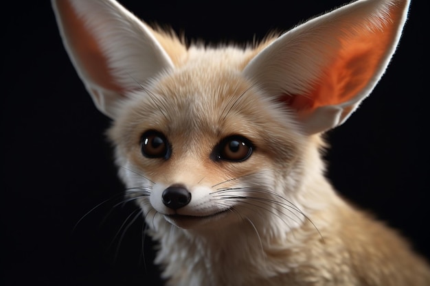 A fox with big ears and big ears