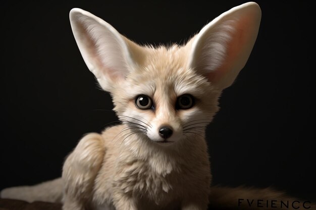 A fox with a black background