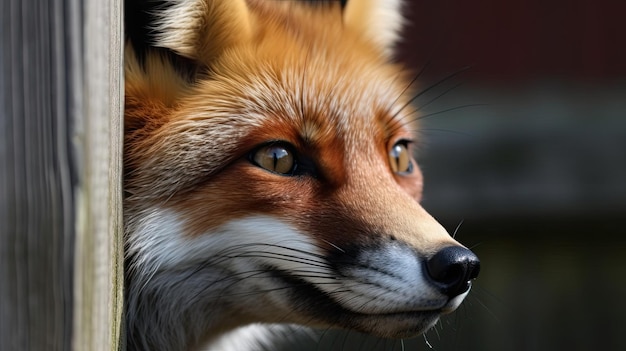 A fox with a black nose and a black nose