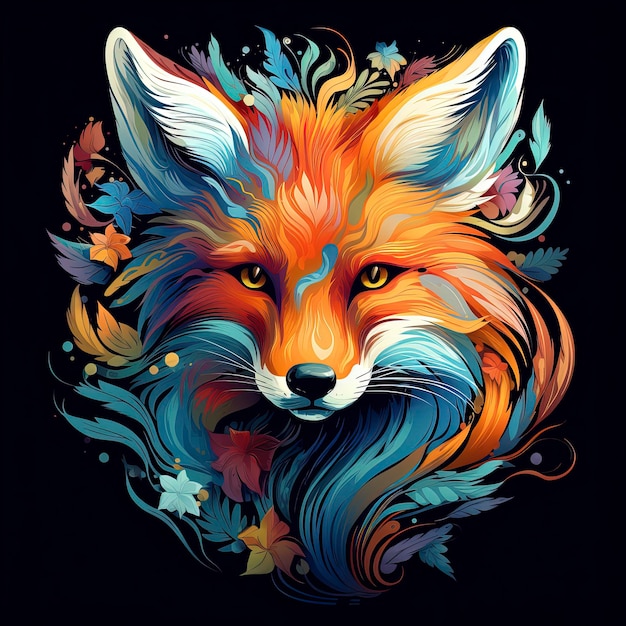 a fox with a colorful head and the words quot fox quot on it