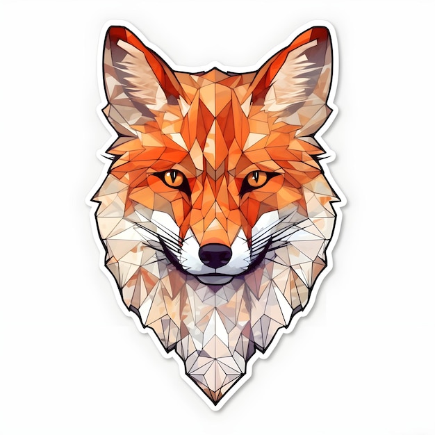 A fox with a face made in triangles