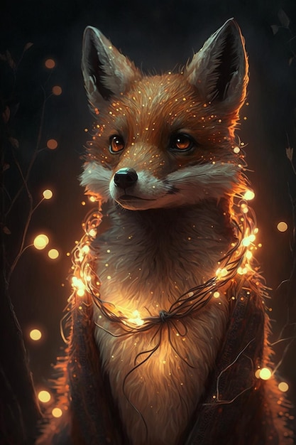 A fox with lights on it