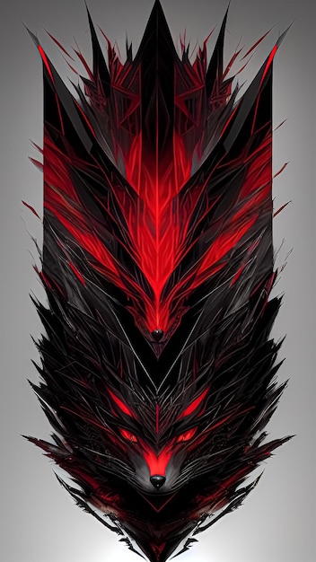 Fox with A mesmerizing dark destruction abstract piece with intricate layers 3d and edgy lines