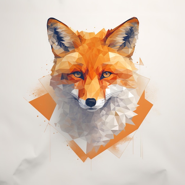 A fox with orange and yellow triangles on it