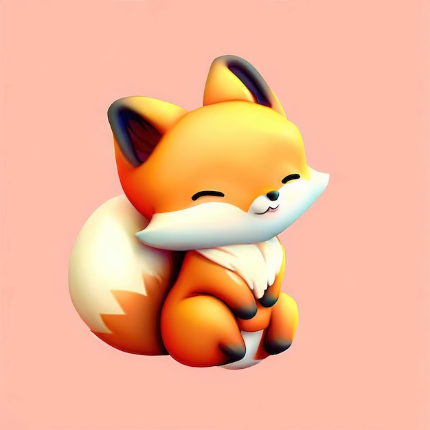 Premium AI Image | A fox with a scarf on its mouth sits on a pink ...