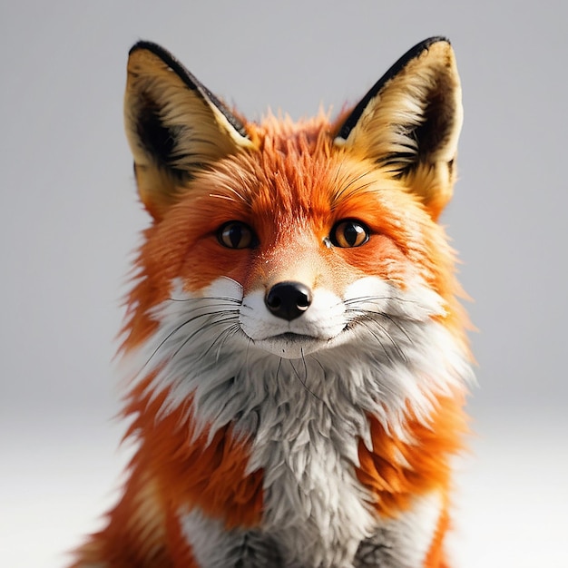 Photo a fox with a white nose and a black nose