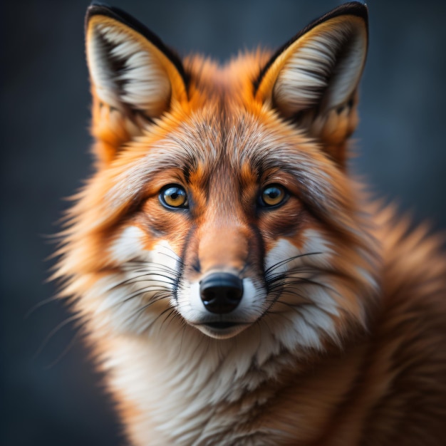 A fox with a white stripe on its face