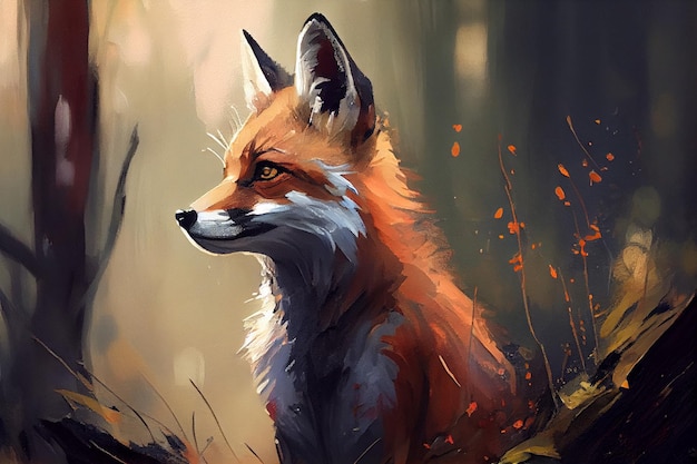 A fox in the woods with the word fox on the back