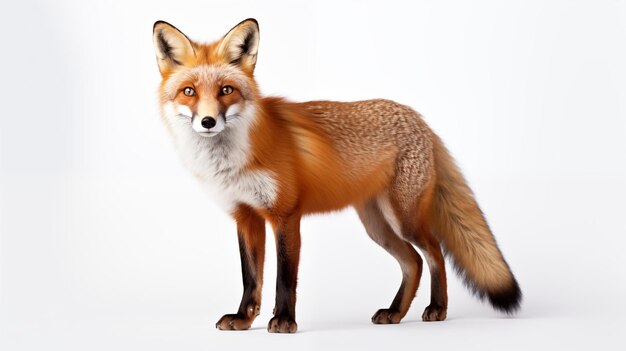 Photo foxes on white background they are small to medium sized omnivorous mammals