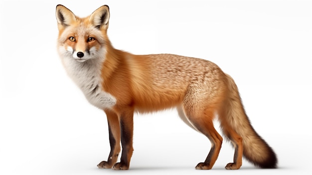 Photo foxes on white background they are small to medium sized omnivorous mammals