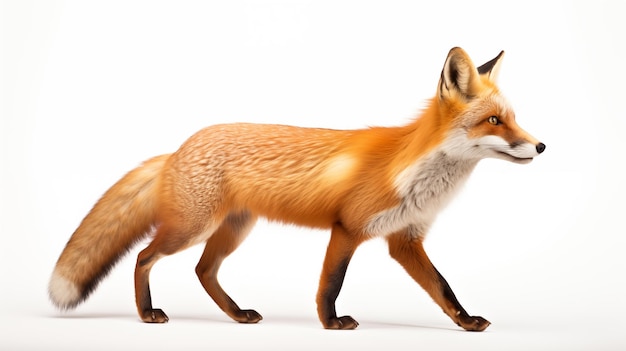 Photo foxes on white background they are small to medium sized omnivorous mammals