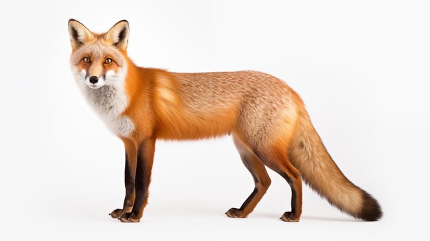 Photo foxes on white background they are small to medium sized omnivorous mammals