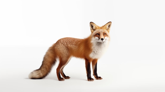 Foxes on white background they are small to medium sized omnivorous mammals