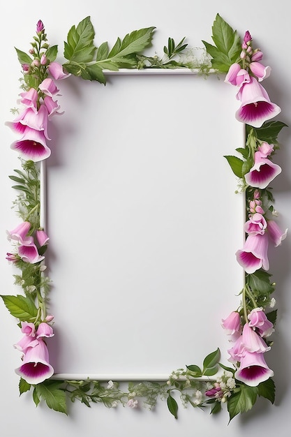 Foxglove Fantasy blank Frame Mockup with white empty space for placing your design