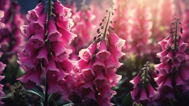 Foxglove floral background