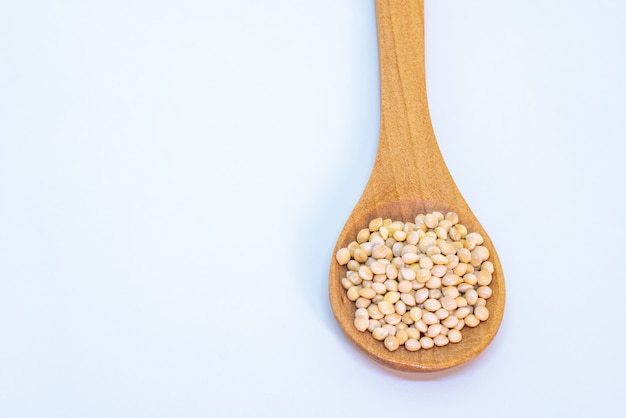 foxtail millet may be good for heart on wooden spoon