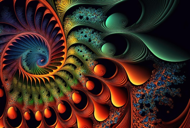 Foto fractal achtergrond met levendige kleuren