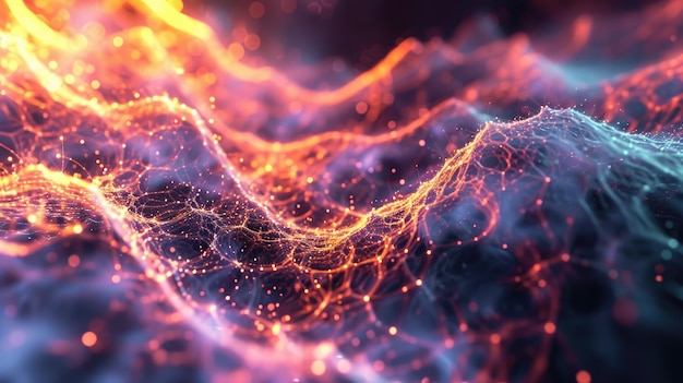 Fractal circuit neural network 3d abstract background