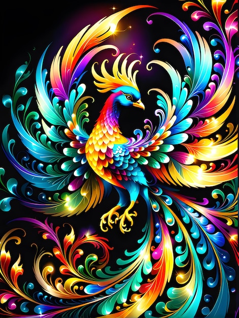 Fractal Color Mystical Phoenix