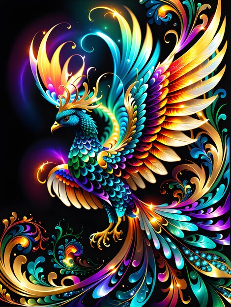 Fractal Color Mystical Phoenix