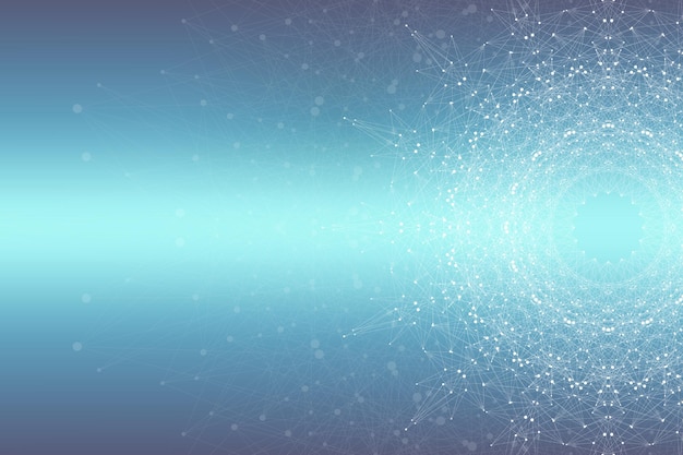 fractal element with connected lines and dots. big data complex. virtual background communication or particle compounds. digital data visualization, minimal array. lines plexus illustration.