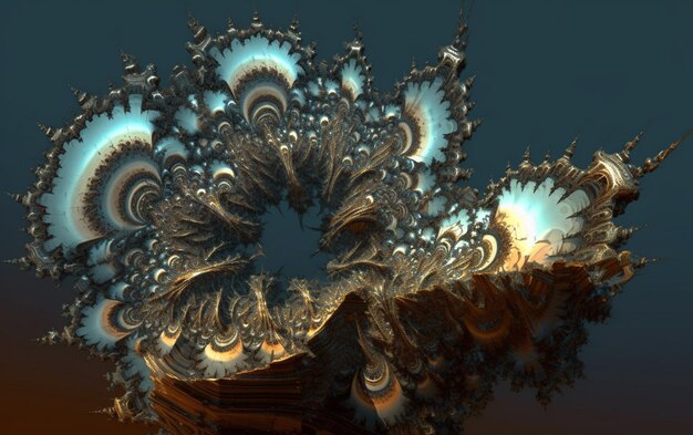 A fractal image of a spiral design.