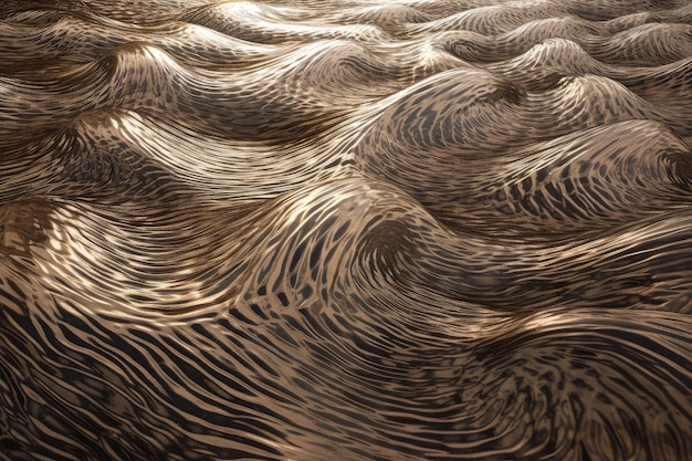 Fractal patterns on the surface of a river with ripples and currents visible