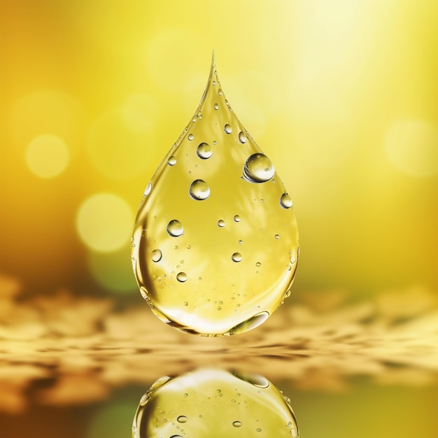 Photo fractal waterdrop light yellow nature background