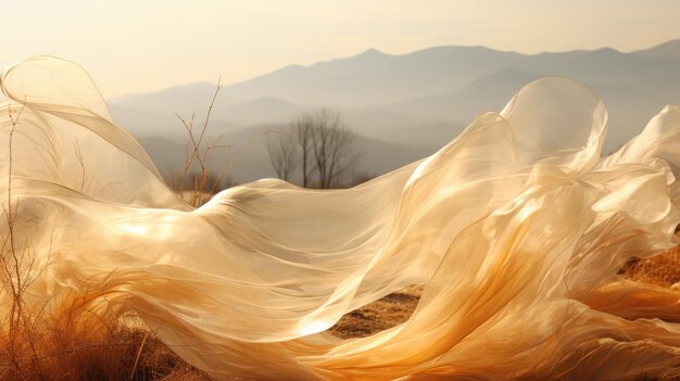 Fragile thin glass golden threads windy lonely late fall landscape