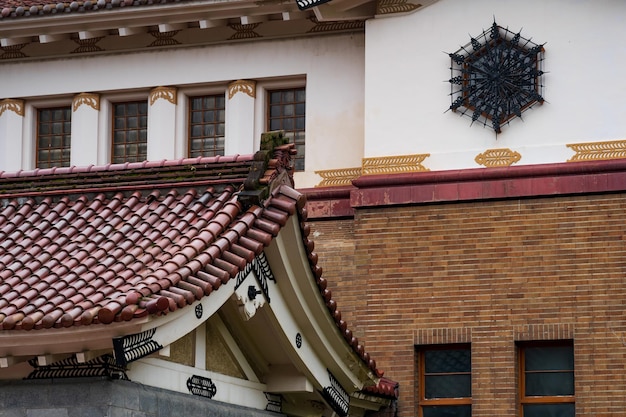 Fragment of building of the Sakhalin Regional Museum of Local Lore in YuzhnoSakhalinsk Russia