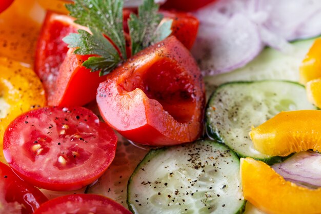 Fragment of fresh vegetable salad