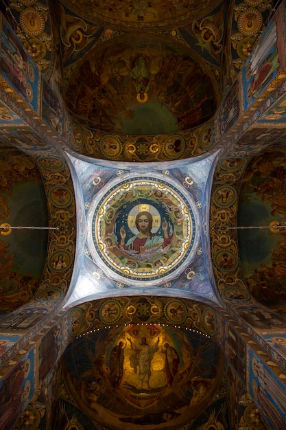 Fragment of the interior of the dome of the Kazan Cathedral in St. Petersburg.