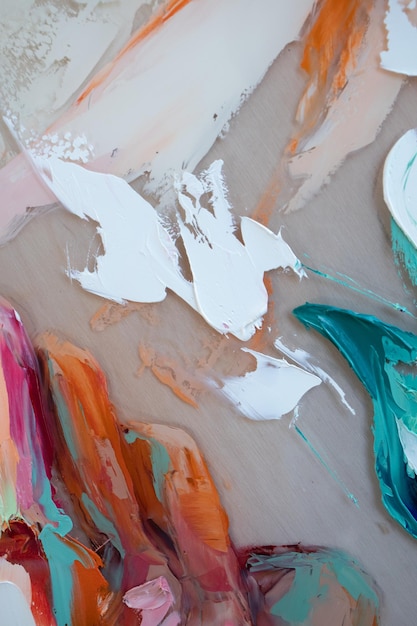 Фрагмент многоцветной текстуры живописи абстрактного искусства фон масла на холсте