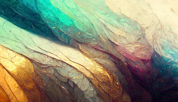 Фрагмент картины маслом Нарисованные яркие разноцветные цветы Абстрактный красочный фон