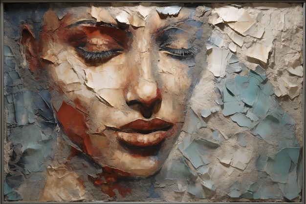 Fragment of an oil painting on the wall of the Museum of Contemporary Art