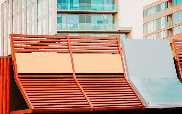 Fragment of a wooden roof of a building concept.