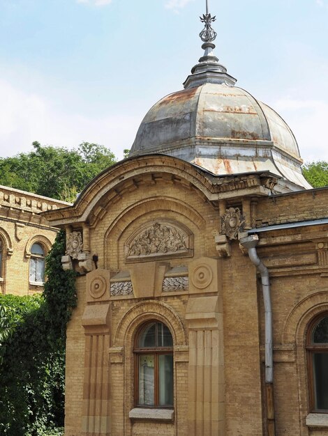 Fragments of the design of historical buildings in the city of Pyatigorsk. North Caucasus, Russia.