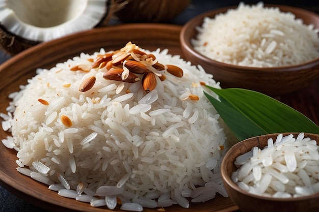 Foto delizia di riso al cocco profumato