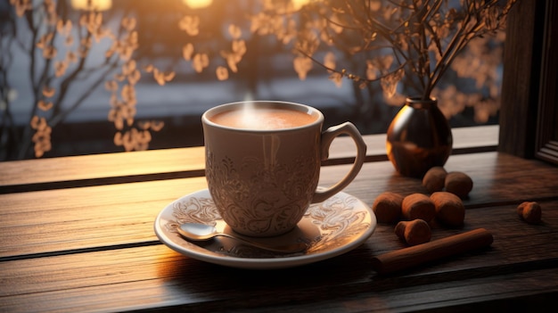 fragrant coffee beans on the table