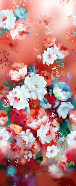 Fragrant flowers blossoming all year round, the leaves and flowers art design.