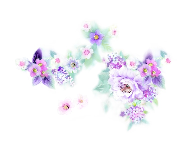 Photo fragrant flowers blossoming all year round, the leaves and flowers art design.