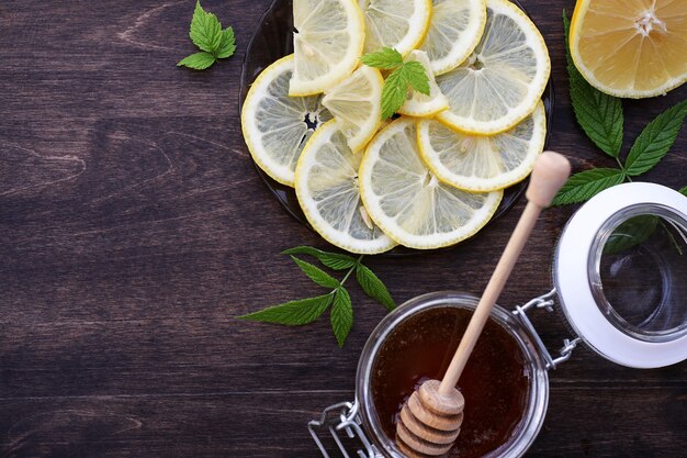 A fragrant fresh honey with a cup of black tea