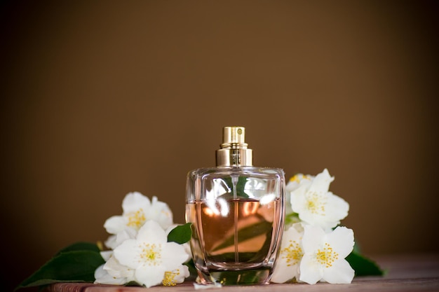 fragrant jasmine flowers and perfume