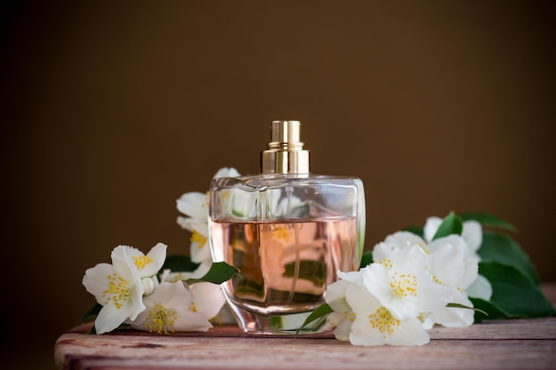 fragrant jasmine flowers and perfume