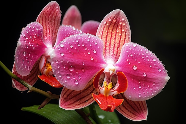 Fragrant Orchid pink flower Generate Ai
