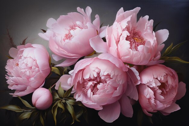 Fragrant Pink peonies Generate Ai