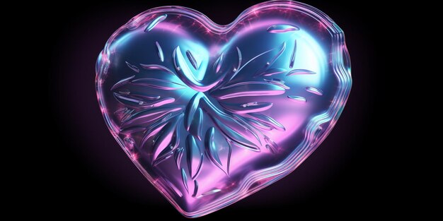 fragrant water lily degisn on the purple ballown in heart shape