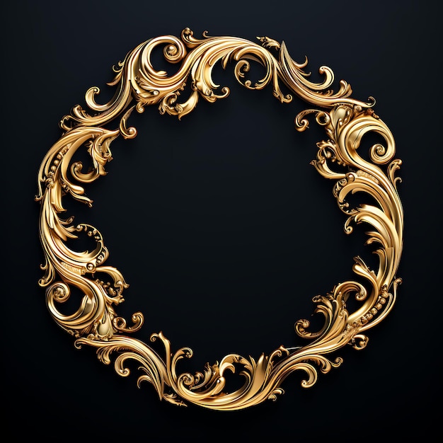 Frame 2D Vector Design Elegant Creative of an Ornate Luxurious Gold Picture Expensive Decorative